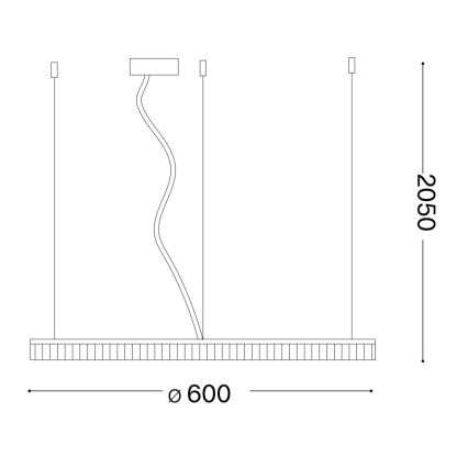 Ideal Lux -  Κρεμαστό φωτιστικό οροφής LED CROWN LED/30W/230V 3000K διάμετρος 60 cm CRI 90 ορείχαλκος