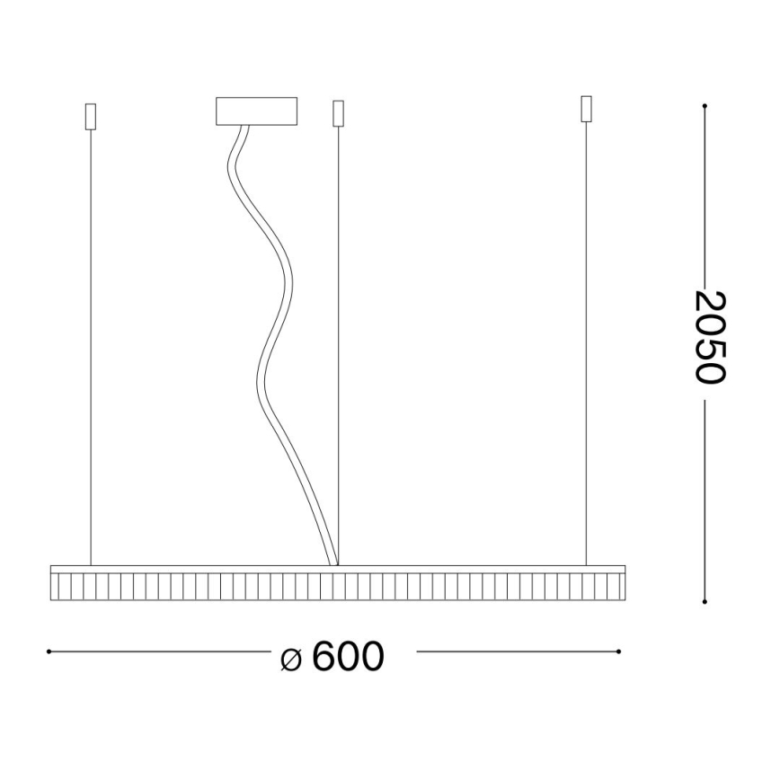 Ideal Lux -  Κρεμαστό φωτιστικό οροφής LED CROWN LED/30W/230V 3000K διάμετρος 60 cm CRI 90 ορείχαλκος
