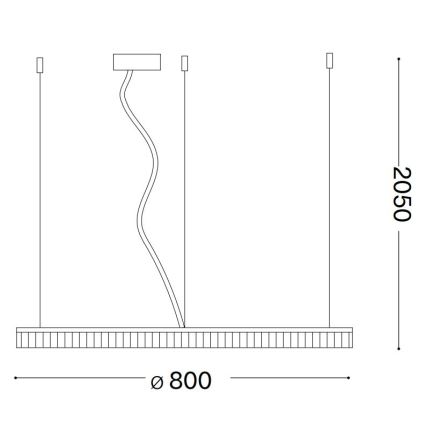 Ideal Lux -  Κρεμαστό φωτιστικό οροφής LED CROWN LED/42W/230V 3000K διάμετρος 80 cm CRI 90 ορείχαλκος