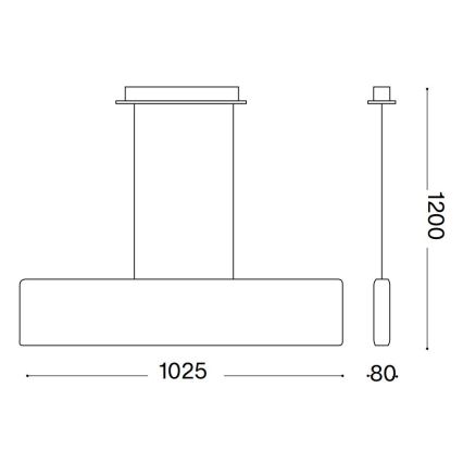 Ideal Lux -  Κρεμαστό φωτιστικό οροφής LED DESK LED/32W/230V 102,5 cm CRI 90 μαύρο