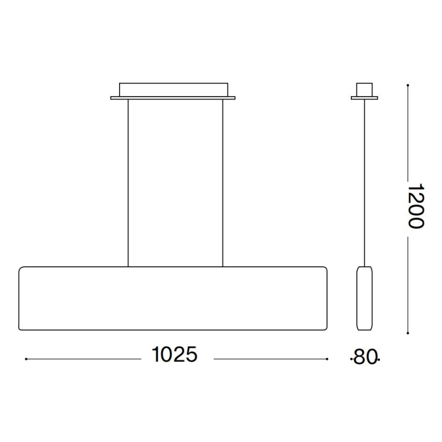 Ideal Lux -  Κρεμαστό φωτιστικό οροφής LED DESK LED/32W/230V 102,5 cm CRI 90 μαύρο