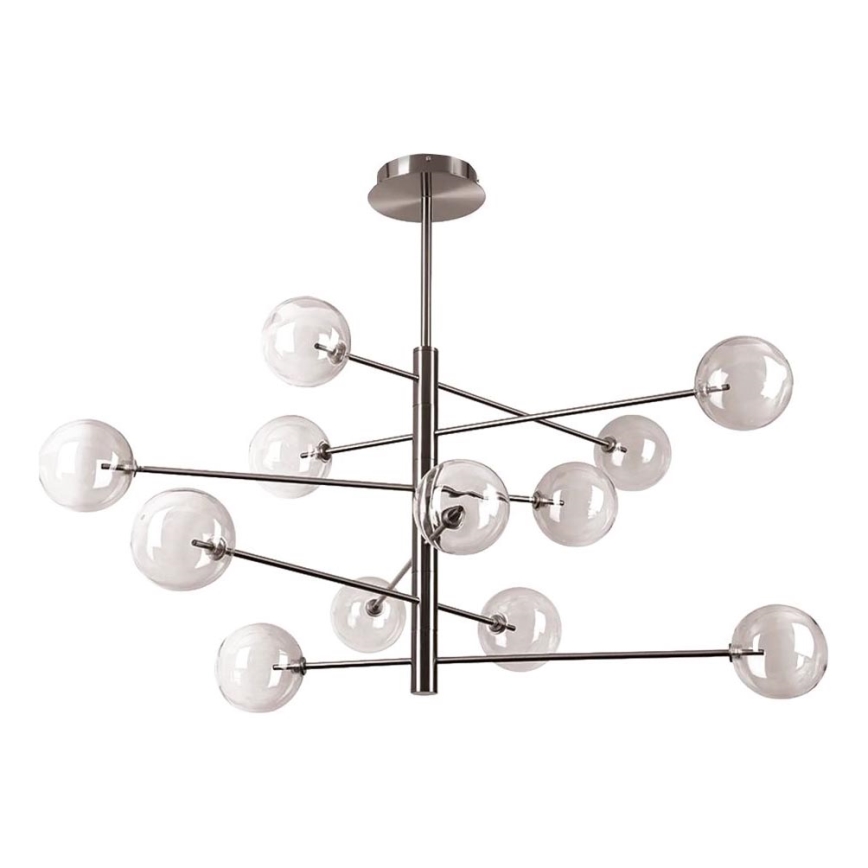 Ideal Lux - Κρεμαστό φωτιστικό οροφής LED EQUINOXE 12xG4/2W/230V διάμετρος 128,1 cm γυαλιστερό χρώμιο/φιμέ