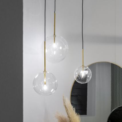 Ideal Lux -  Κρεμαστό φωτιστικό οροφής LED EQUINOXE 1xG4/2W/230V διάμετρος 25 cm ορείχαλκος/διαφανές