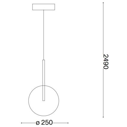 Ideal Lux -  Κρεμαστό φωτιστικό οροφής LED EQUINOXE 1xG4/2W/230V διάμετρος 25 cm ορείχαλκος/διαφανές
