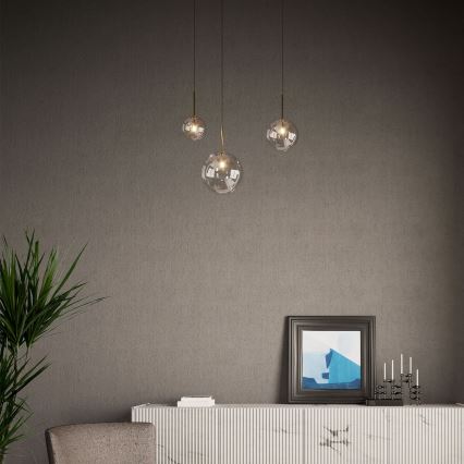 Ideal Lux -  Κρεμαστό φωτιστικό οροφής LED EQUINOXE 1xG4/2W/230V διάμετρος 25 cm ορείχαλκος/φιμέ