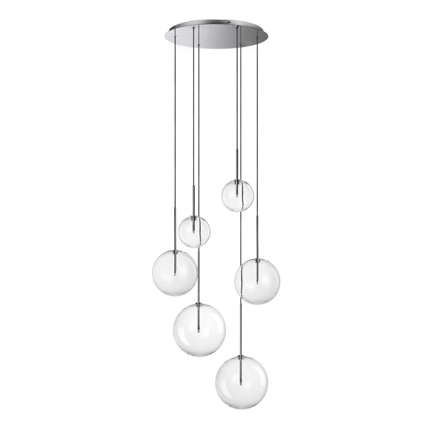 Ideal Lux -  Κρεμαστό φωτιστικό οροφής LED EQUINOXE 6xG4/2W/230V διάμετρος 65 cm γυαλιστερό χρώμιο/διαφανή