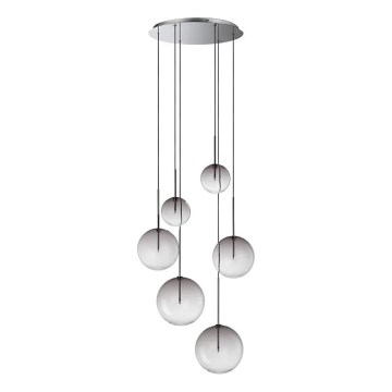 Ideal Lux - Κρεμαστό φωτιστικό οροφής LED EQUINOXE 6xG4/2W/230V διάμετρος 65 cm γυαλιστερό χρώμιο/φιμέ
