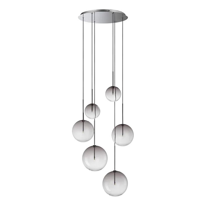 Ideal Lux -  Κρεμαστό φωτιστικό οροφής LED EQUINOXE 6xG4/2W/230V διάμετρος 65 cm γυαλιστερό χρώμιο/φιμέ