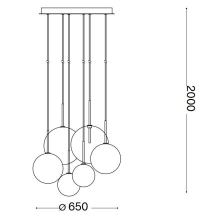 Ideal Lux -  Κρεμαστό φωτιστικό οροφής LED EQUINOXE 6xG4/2W/230V διάμετρος 65 cm γυαλιστερό χρώμιο/διαφανή
