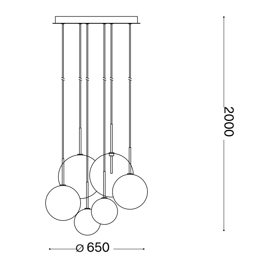 Ideal Lux -  Κρεμαστό φωτιστικό οροφής LED EQUINOXE 6xG4/2W/230V διάμετρος 65 cm γυαλιστερό χρώμιο/διαφανή