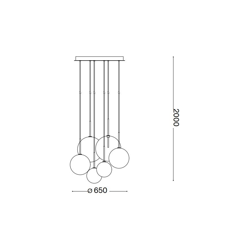 Ideal Lux -  Κρεμαστό φωτιστικό οροφής LED EQUINOXE 6xG4/2W/230V διάμετρος 65 cm γυαλιστερό χρώμιο/φιμέ