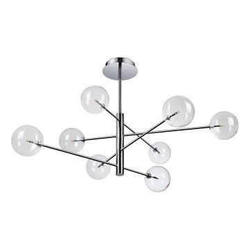 Ideal Lux - Κρεμαστό φωτιστικό οροφής LED EQUINOXE 8xG4/2W/230V διάμετρος 128 cm γυαλιστερό χρώμιο/διαφανές
