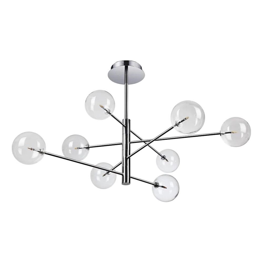 Ideal Lux - Κρεμαστό φωτιστικό οροφής LED EQUINOXE 8xG4/2W/230V διάμετρος 128 cm γυαλιστερό χρώμιο/διαφανές