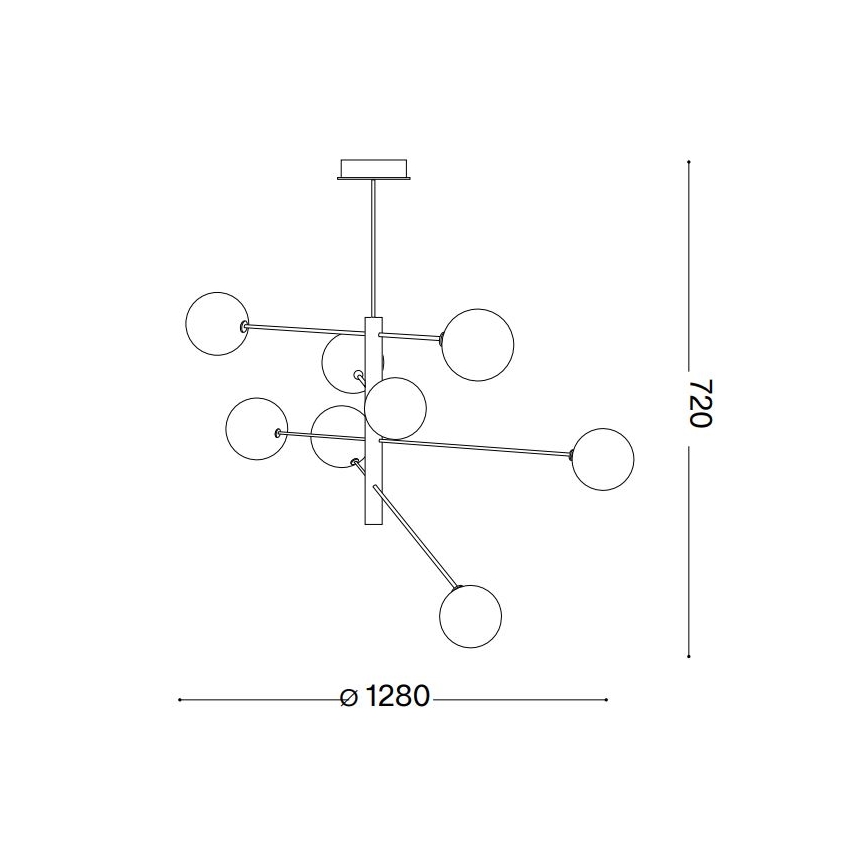 Ideal Lux - Κρεμαστό φωτιστικό οροφής LED EQUINOXE 8xG4/2W/230V διάμετρος 128 cm ορείχαλκος/διαφανές