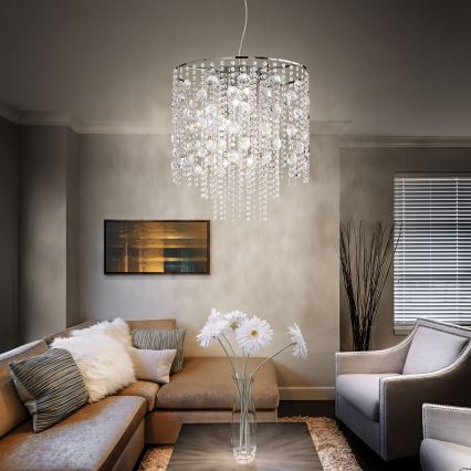 Ideal Lux - Κρυστάλλινο κρεμαστό φωτιστικό οροφής LED  EVASIONE 10xG9/3W/230V διάμετρος 51 cm γυαλιστερό χρώμιο