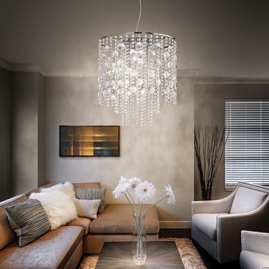 Ideal Lux - Κρυστάλλινο κρεμαστό φωτιστικό οροφής LED  EVASIONE 10xG9/3W/230V διάμετρος 51 cm γυαλιστερό χρώμιο