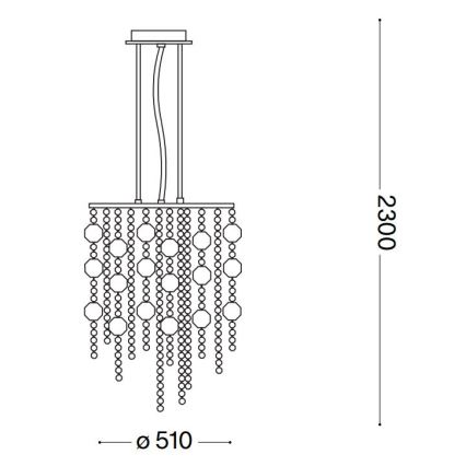 Ideal Lux - Κρυστάλλινο κρεμαστό φωτιστικό οροφής LED  EVASIONE 10xG9/3W/230V διάμετρος 51 cm γυαλιστερό χρώμιο