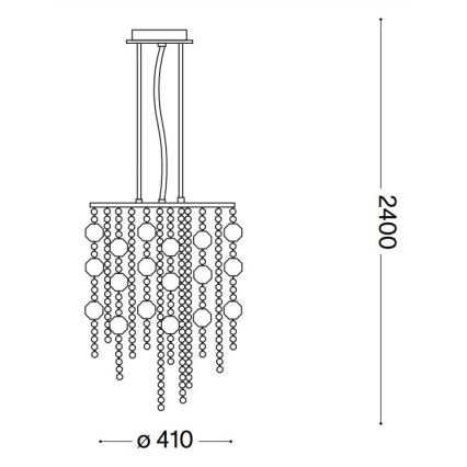 Ideal Lux - Κρυστάλλινο κρεμαστό φωτιστικό οροφής LED  EVASIONE 8xG9/3W/230V διάμετρος 41 cm γυαλιστερό χρώμιο