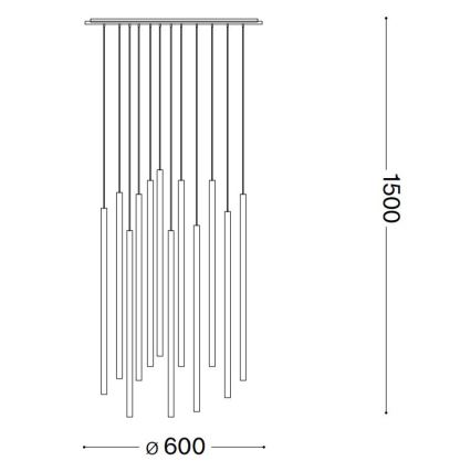 Ideal Lux -  Κρεμαστό φωτιστικό οροφής LED FILO LED/25W/230V μαύρο