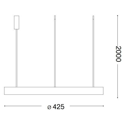 Ideal Lux -  Κρεμαστό φωτιστικό οροφής LED GEMINI LED/38W/230V διάμετρος 42,5 cm CRI 90 μαύρο