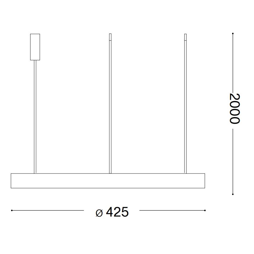 Ideal Lux -  Κρεμαστό φωτιστικό οροφής LED GEMINI LED/38W/230V διάμετρος 42,5 cm CRI 90 μαύρο
