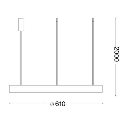 Ideal Lux -  Κρεμαστό φωτιστικό οροφής LED GEMINI LED/48W/230V διάμετρος 61 cm CRI 90 χρυσό
