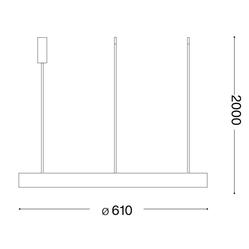 Ideal Lux -  Κρεμαστό φωτιστικό οροφής LED GEMINI LED/48W/230V διάμετρος 61 cm CRI 90 χρυσό