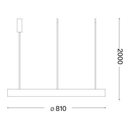 Ideal Lux -  Κρεμαστό φωτιστικό οροφής LED GEMINI LED/59W/230V διάμετρος 81 cm CRI 90 χρυσό