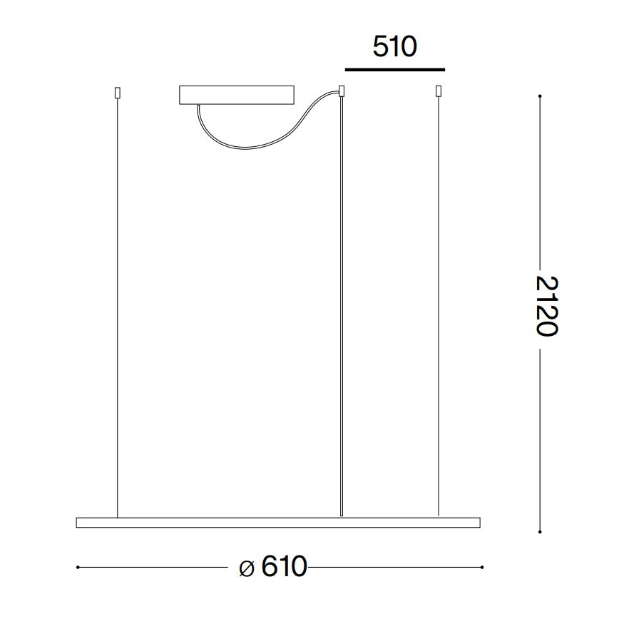 Ideal Lux -  Κρεμαστό φωτιστικό οροφής LED HULAHOOP LED/28W/230V 3000K διάμετρος 61 cm CRI 90 λευκό