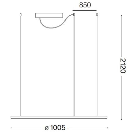 Ideal Lux -  Κρεμαστό φωτιστικό οροφής LED HULAHOOP LED/46W/230V 3000K διάμετρος 100 cm CRI 90 λευκό