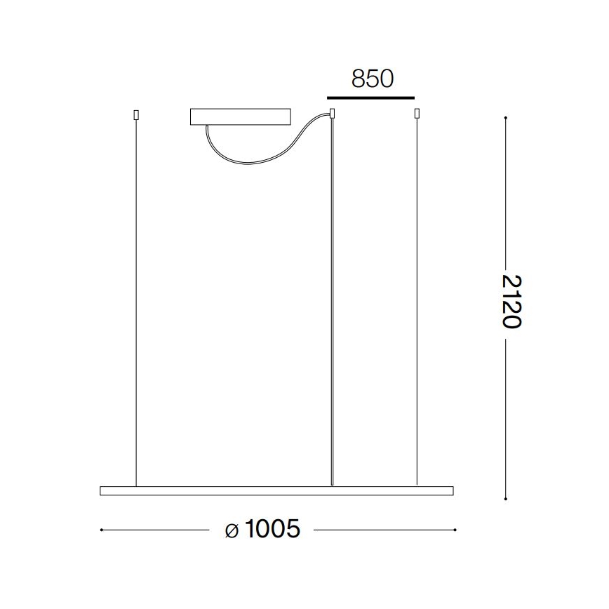 Ideal Lux -  Κρεμαστό φωτιστικό οροφής LED HULAHOOP LED/46W/230V 3000K διάμετρος 100 cm CRI 90 λευκό