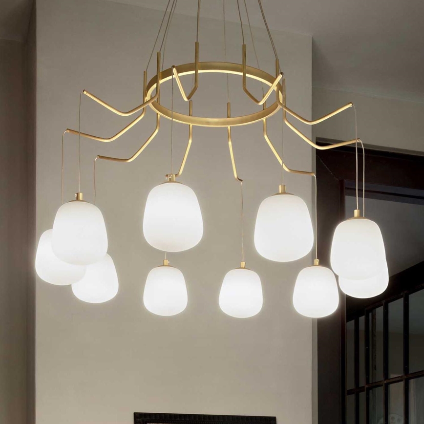 Ideal Lux -  Κρεμαστό φωτιστικό οροφής LED KAROUSEL 10xG9/3W/230V διάμετρος 82,5 cm ορείχαλκος