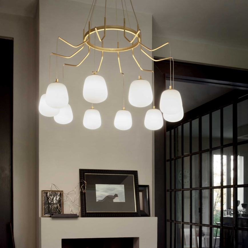 Ideal Lux -  Κρεμαστό φωτιστικό οροφής LED KAROUSEL 10xG9/3W/230V διάμετρος 82,5 cm ορείχαλκος