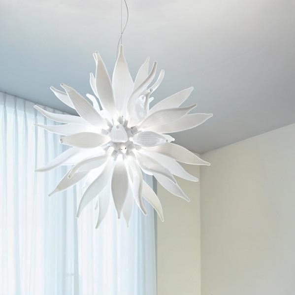 Ideal Lux -  Κρεμαστό φωτιστικό οροφής LED LEAVES 12xG9/3W/230V διάμετρος 80 cm λευκό