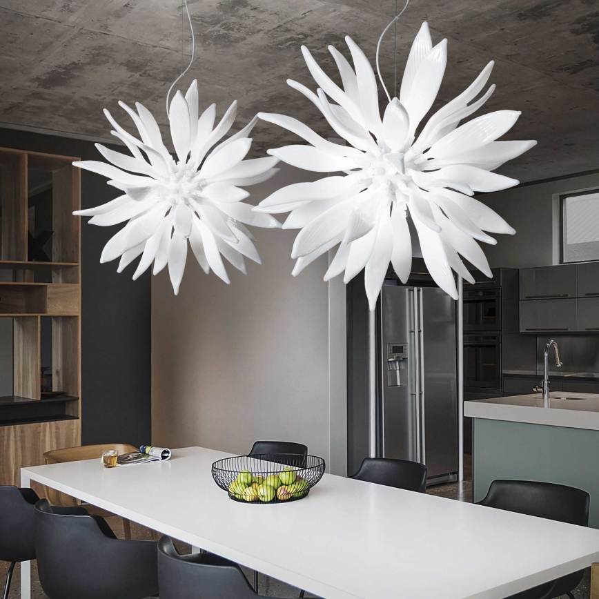 Ideal Lux -  Κρεμαστό φωτιστικό οροφής LED LEAVES 12xG9/3W/230V διάμετρος 80 cm λευκό