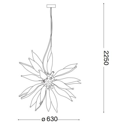 Ideal Lux -  Κρεμαστό φωτιστικό οροφής LED LEAVES 8xG9/3W/230V διάμετρος 63 cm λευκό