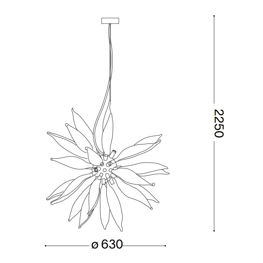 Ideal Lux -  Κρεμαστό φωτιστικό οροφής LED LEAVES 8xG9/3W/230V διάμετρος 63 cm λευκό