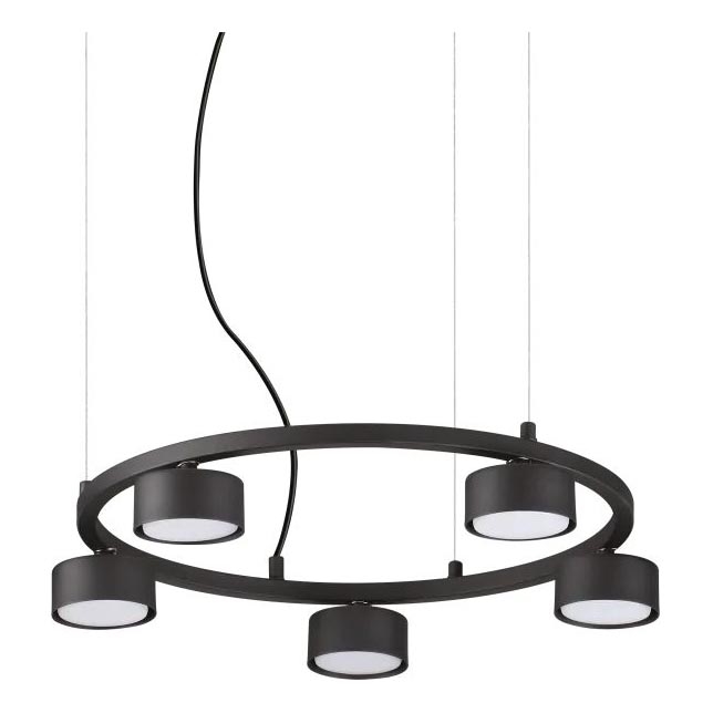 Ideal Lux -  Κρεμαστό φωτιστικό οροφής LED MINOR 5xGX53/9W/230V διάμετρος 50 cm μαύρο