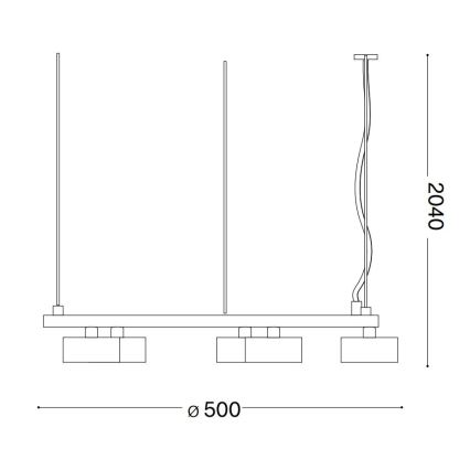 Ideal Lux -  Κρεμαστό φωτιστικό οροφής LED MINOR 5xGX53/9W/230V διάμετρος 50 cm μαύρο