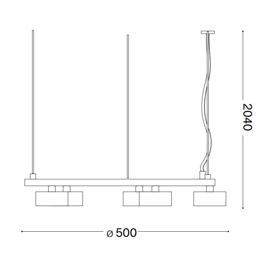 Ideal Lux -  Κρεμαστό φωτιστικό οροφής LED MINOR 5xGX53/9W/230V διάμετρος 50 cm μαύρο