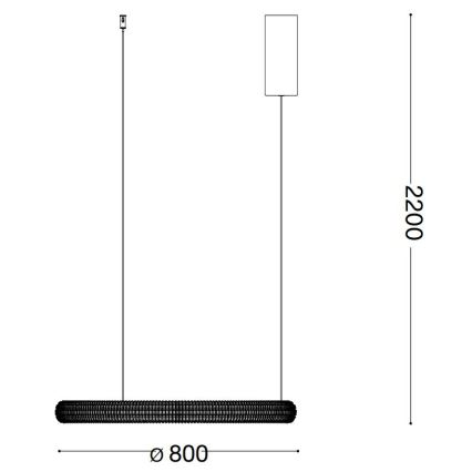 Ideal Lux -  Κρεμαστό φωτιστικό οροφής LED MIRACLE LED/45W/230V διάμετρος 80 cm CRI 90 ματ χρώμιο