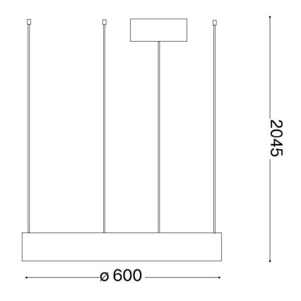 Ideal Lux -  Κρεμαστό φωτιστικό οροφής LED ORACLE LED/33W/230V 3000K διάμετρος 60 cm CRI 90 μαύρο