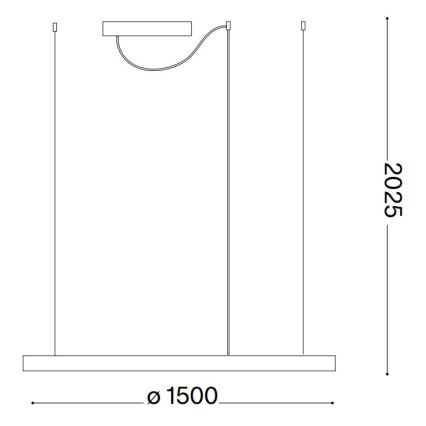 Ideal Lux -  Κρεμαστό φωτιστικό οροφής LED ORACLE SLIM LED/29W/230V 2700K διάμετρος 50 cm μαύρο