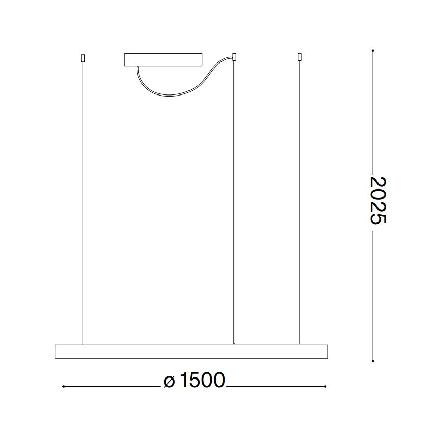 Ideal Lux -  Κρεμαστό φωτιστικό οροφής LED ORACLE SLIM LED/29W/230V 2700K διάμετρος 50 cm μαύρο