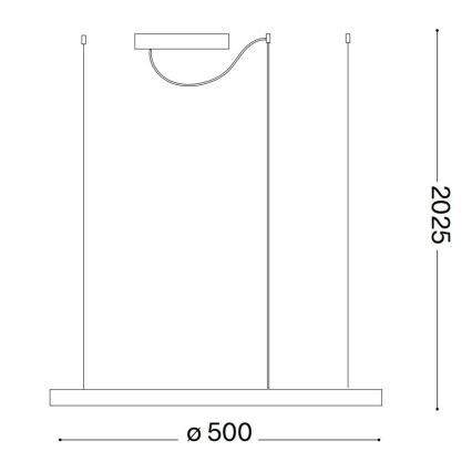 Ideal Lux - Led Dimmable κρεμαστό φωτιστικό οροφής ORACLE SLIM LED/29W/230V 3000K διάμετρος 50 cm μαύρο