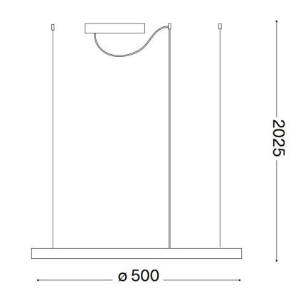 Ideal Lux -  Κρεμαστό φωτιστικό οροφής LED ORACLE SLIM LED/32W/230V 3000K διάμετρος 50 cm μαύρο