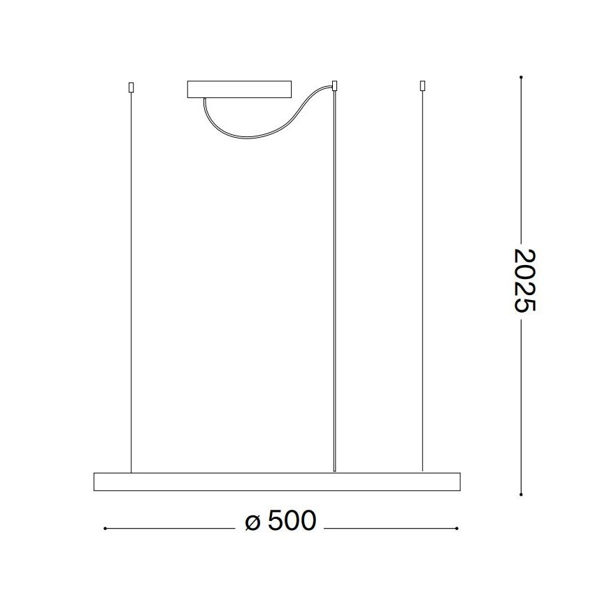 Ideal Lux -  Κρεμαστό φωτιστικό οροφής LED ORACLE SLIM LED/32W/230V 3000K διάμετρος 50 cm μαύρο