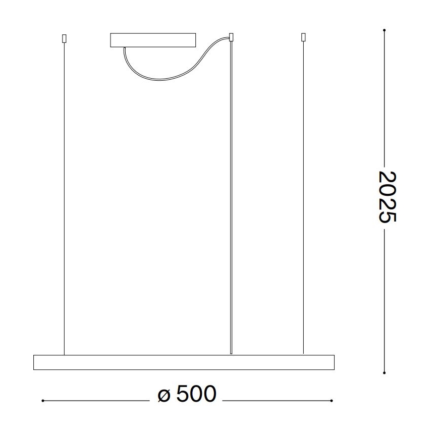 Ideal Lux -  Κρεμαστό φωτιστικό οροφής LED ORACLE SLIM LED/32W/230V 4000K διάμετρος 50 cm μαύρο