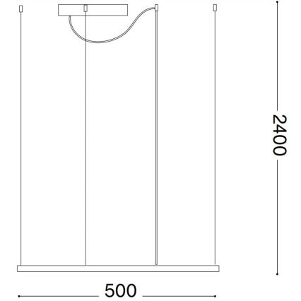Ideal Lux -  Κρεμαστό φωτιστικό οροφής LED ORACLE SLIM LED/33W/230V 3000K 50x50 cm μαύρο