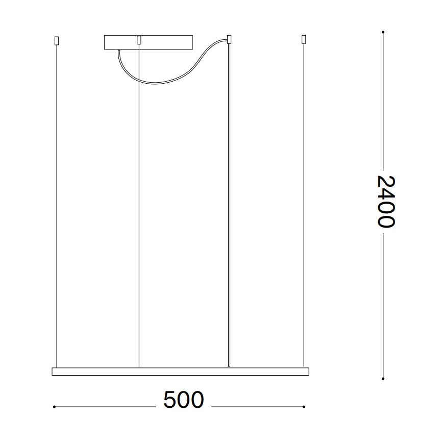 Ideal Lux -  Κρεμαστό φωτιστικό οροφής LED ORACLE SLIM LED/33W/230V 3000K 50x50 cm μαύρο